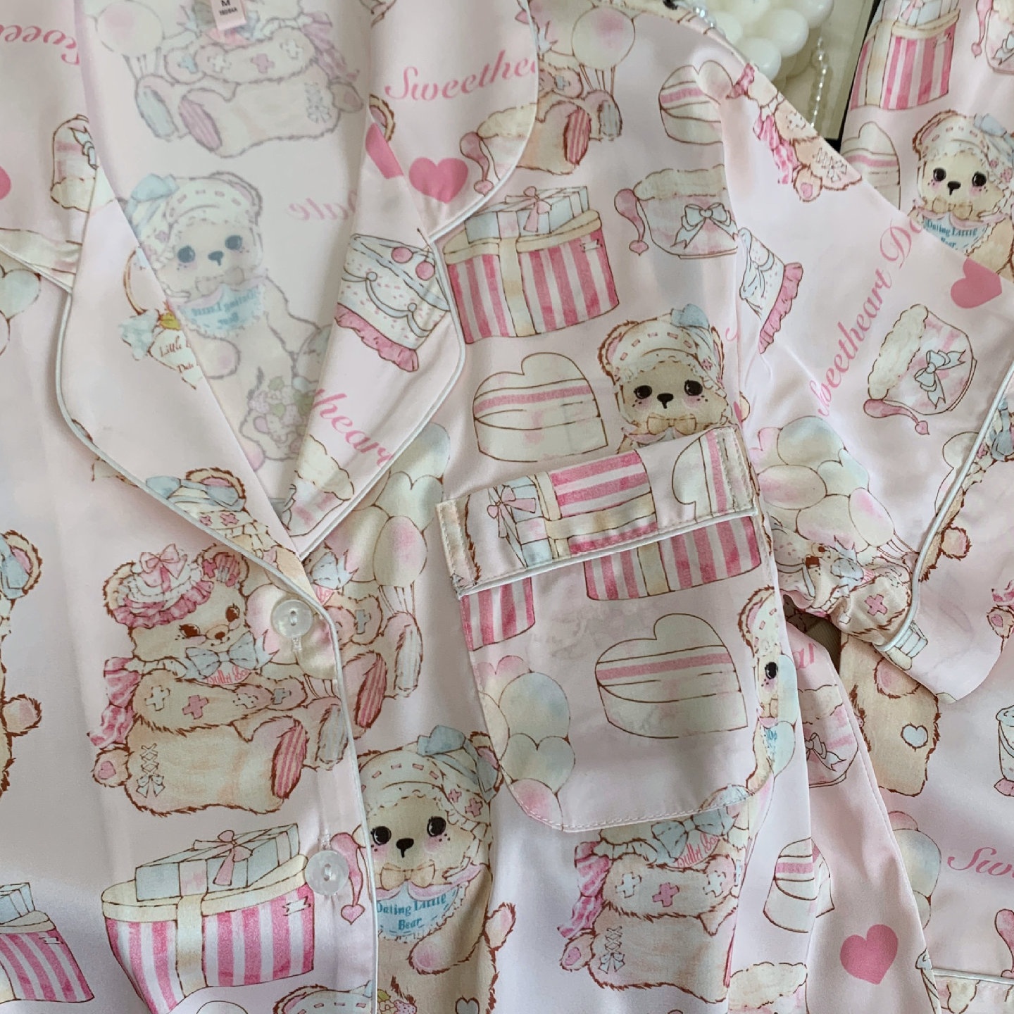 【蛋糕熊】三件套睡衣女短袖短裤卡通小熊冰雪丝家居服小红书爆款