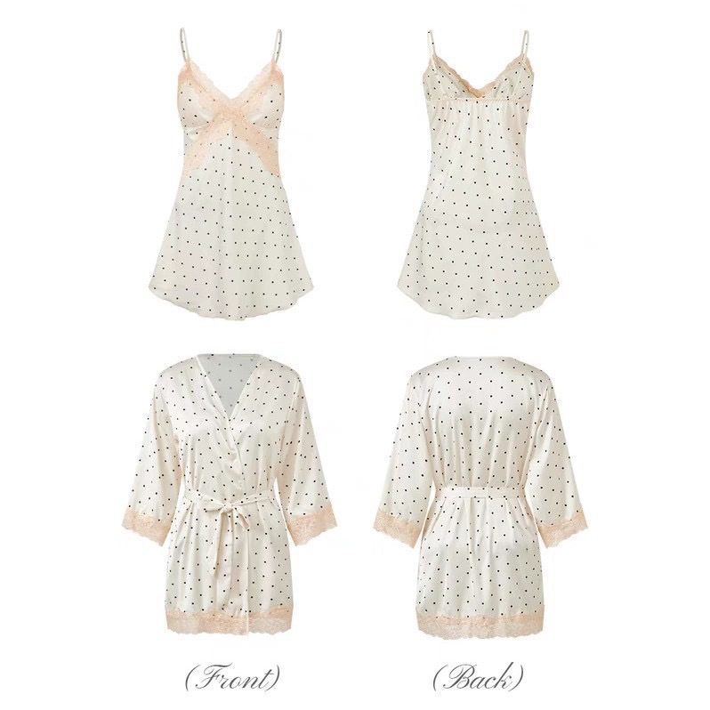 娇媚依睡衣性感蕾丝波点吊带带胸垫可外穿睡裙带外袍套装家居服女,女士内衣/男士内衣/家居服,睡袍/浴袍,淘宝优惠券,粉丝福利购,淘宝优惠卷