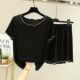 家居服夏天 套装 跨境冰丝睡衣女夏季 两件套宽松300斤胖mm加肥大码