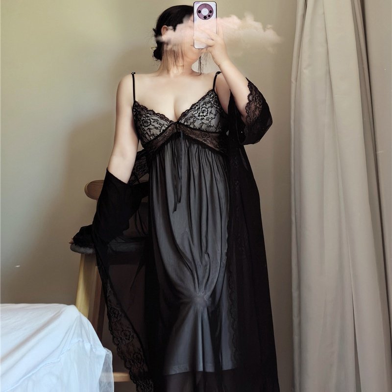 1510特大码200斤睡衣女两件套吊带睡裙睡袍套装胖mm家居服带胸垫a,女士内衣/男士内衣/家居服,睡袍/浴袍,淘宝优惠券,粉丝福利购,淘宝优惠卷