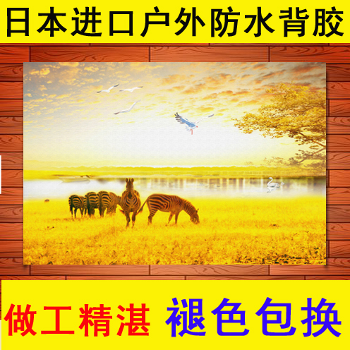 美式玄关装饰画竖版过道走廊挂画北欧大幅壁画现代简约招财鹿油画图片