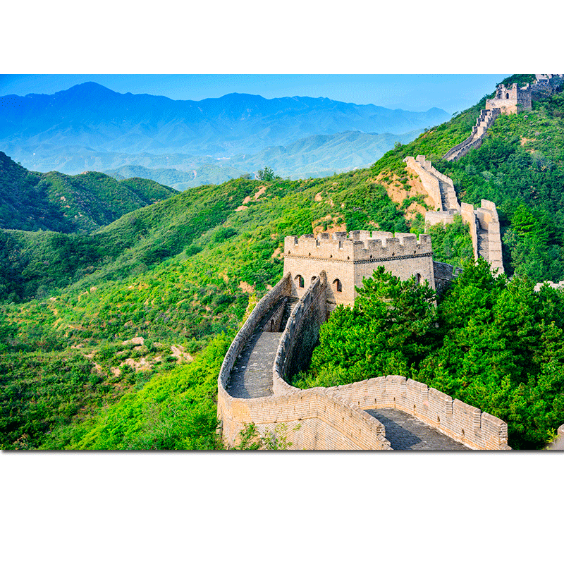 万里长城背有靠山龙抬头客厅办公室背景墙装饰画中式国画海报自粘