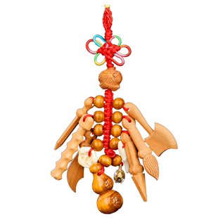 桃木宝宝随身挂件婴儿平安扣儿童桃木剑安全别针小号胸针桃核饰品