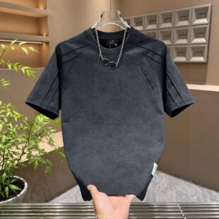男款 T恤休闲上衣青年2026新款 新款 透气简约百搭男士 t恤衫 扎染短袖