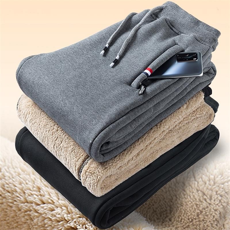 羊羔绒裤子男冬季加绒加厚中老年保暖宽松直筒运动裤休闲大码棉裤