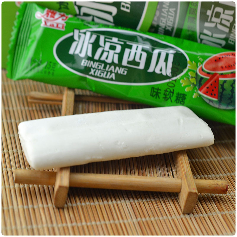 清凉奶糖冰凉西瓜软糖整盒约65条/30条薄荷味软糖糖果童年的回忆