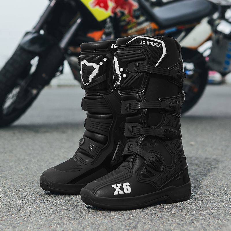 九骨狼摩托车越野鞋活动轴越野靴赛道越野林道拉力赛车靴MX6长靴