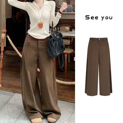 美拉德穿搭裤子工装裤直筒拖地裤