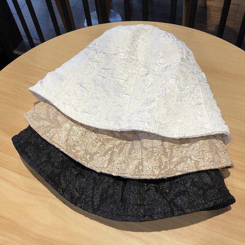 HONG KONG PURCHASING LACE BASIN HAT NICHE BUCKET HAT SPRING AND SUMMER THIN FACE COVERING FEMALE PLEATED FAIRY HAT FISHERMAN HAT TIDE