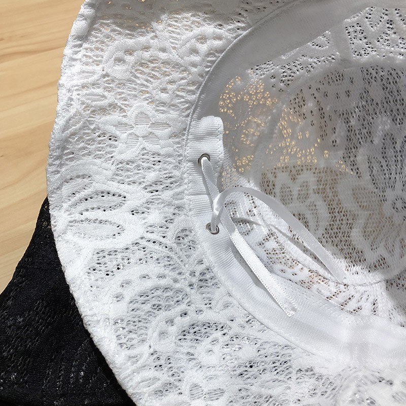 HONG KONG PURCHASING HAT WOMENS SUMMER FLAT TOP THIN LACE POT HAT TIDE JAPANESE VERSATILE FOLDABLE RETRO BUCKET HAT