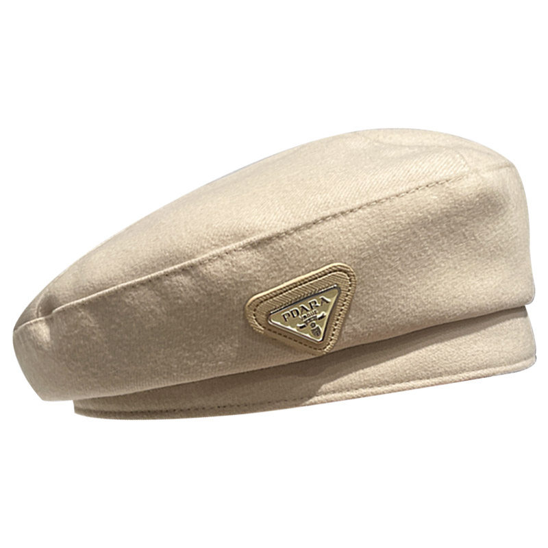 HONG KONG PURCHASING KOREAN VERSION OF INVERTED TRIANGLE MARK VERSATILE BERET HAT FEMALE BRITISH RETRO SPRING AND AUTUMN PAINTER BUD HAT