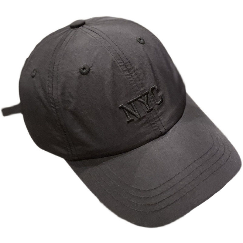 HONG KONG PURCHASING KOREAN VERSION OF INS THIN LETTER EMBROIDERY QUICK-DRYING CLOTH BASEBALL HAT WOMENS SPRING AND SUMMER BRIGHT CAP MEN