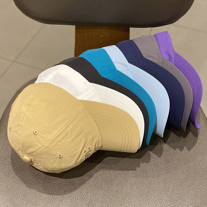 HONG KONG PURCHASING KOREAN VERSION OF INS THIN LETTER EMBROIDERY QUICK-DRYING CLOTH BASEBALL HAT WOMENS SPRING AND SUMMER BRIGHT CAP MEN