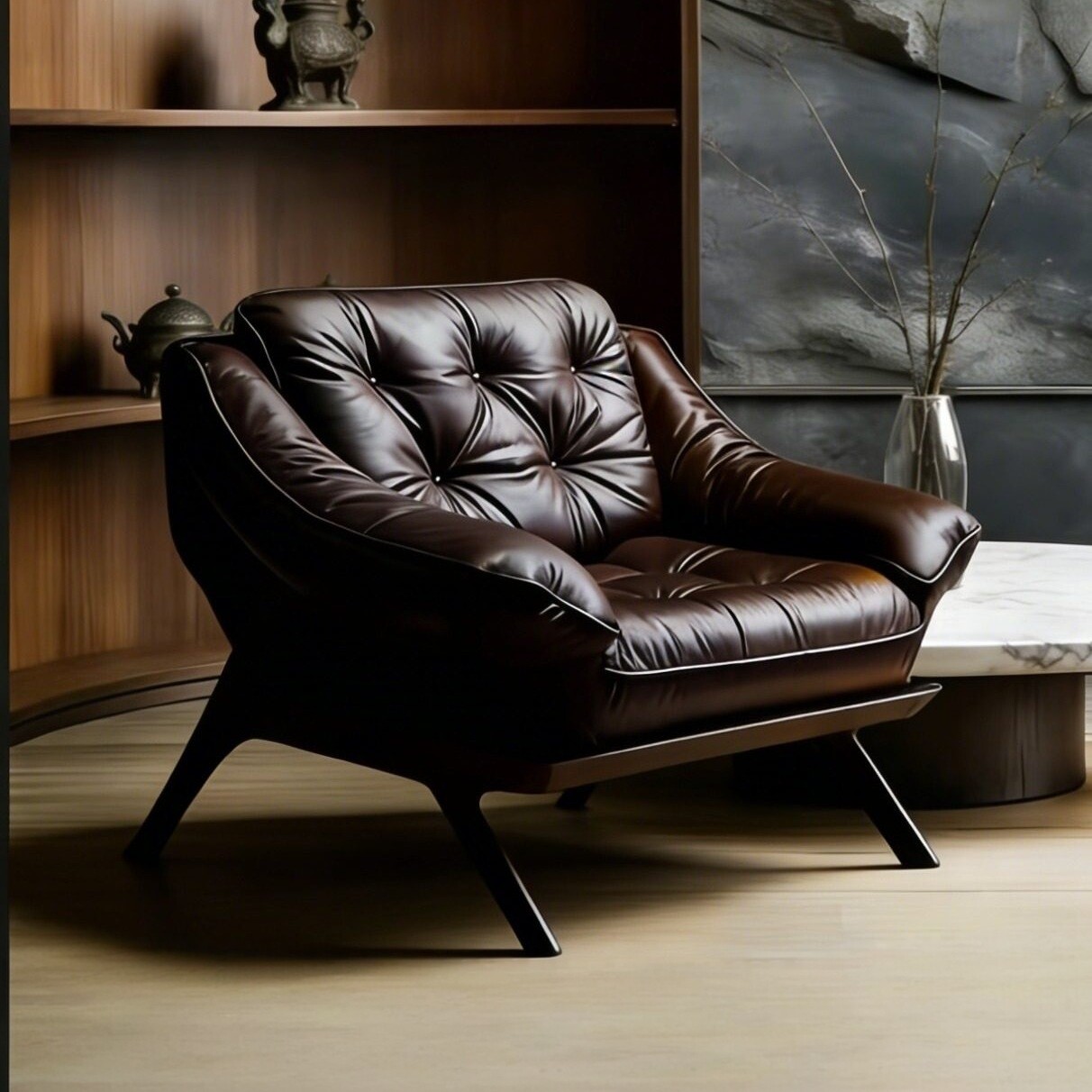 单人休闲沙发椅真牛皮复古客厅家用茶椅书房阳台创意高端舒服躺椅