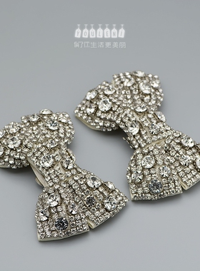 一双价 可拆卸鞋花鞋扣鞋饰配件 10189 shoe clips奢华重工蝴蝶结