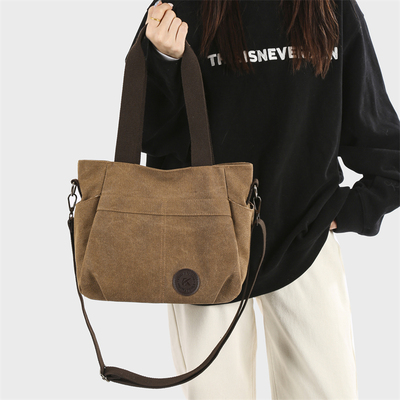 KVKY新款女士帆布包大容量斜挎包