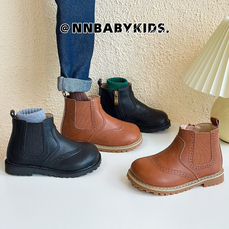 儿童马丁靴英伦风男童靴子秋冬女童布洛克单靴侧拉链宝宝加绒短靴,童鞋/婴儿鞋/亲子鞋,皮靴,淘宝优惠券,粉丝福利购,淘宝优惠卷