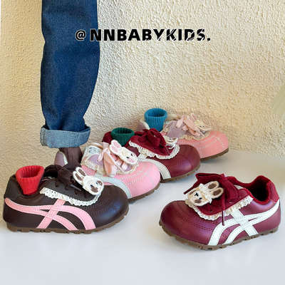 女童德训鞋复古花边公主运动鞋