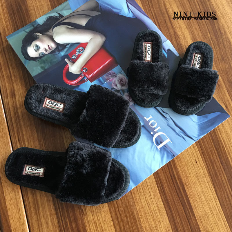 Pantoufles enfants en suède pour printemps - semelle plastique - Ref 986558 Image 4