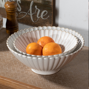 高颜值花瓣碗家用陶瓷碗 汤碗9寸碗餐具 8英寸面碗沙拉碗创意日式