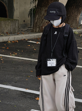 男童冬装绒T2025新款男孩帅气黑色T恤儿童长袖圆领上衣秋冬款潮