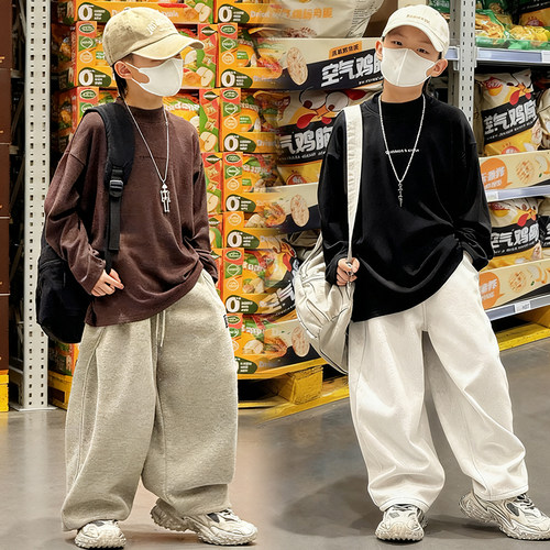 男童打底衫半高领儿童内搭秋冬款2025新款男孩高弹保暖上衣潮童装