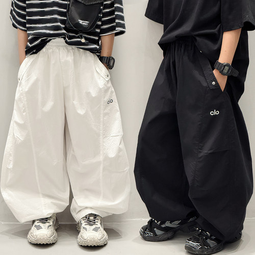 男童防蚊裤夏装2025新款儿童夏季薄款宽松运动长裤男孩炸街休闲裤