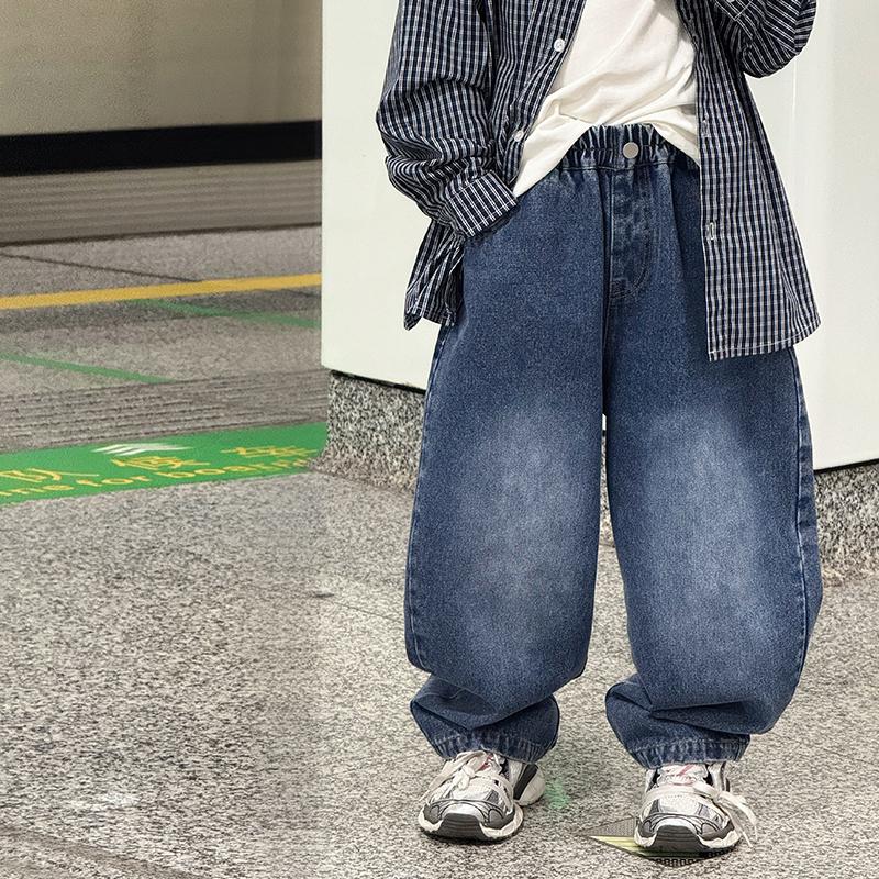 奶油布丁男童牛仔裤春秋款直筒裤