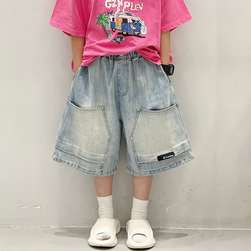 男童短裤夏季薄款2025新款中大童夏装男孩中裤牛仔儿童宽松裤子潮