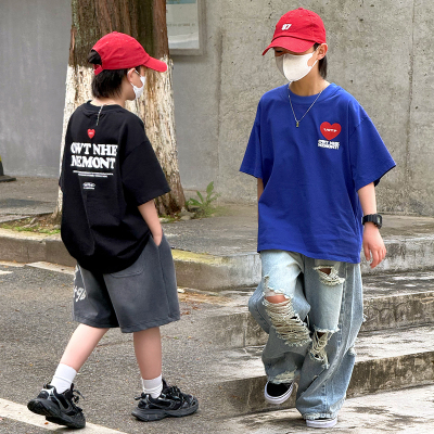 儿童夏装男童短袖t恤2026夏季新款胖宝宝纯棉中袖小男孩宽松上衣