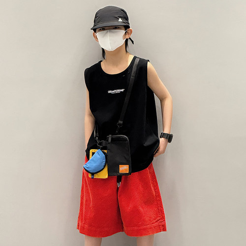 男童背心儿童无袖t恤男宝宝夏装男孩上衣夏季薄款黑色夏款中大童