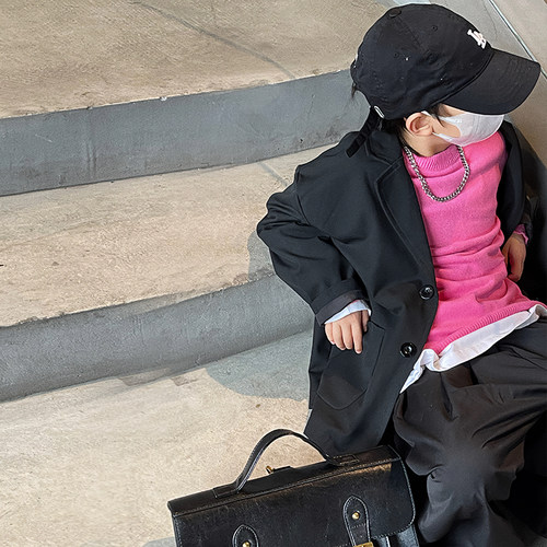 儿童西装2026春秋新款男童韩版上衣休闲潮流帅气小西服英伦外套潮