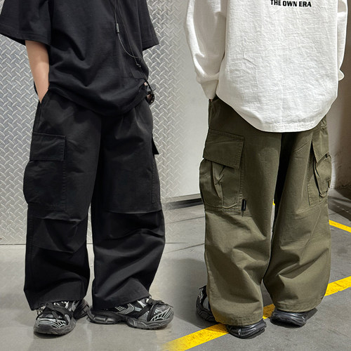 奶油布丁男童春季工装裤