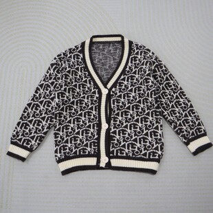 秋冬新款男女童110-170中大童百搭时尚加厚针织外套开衫毛衣