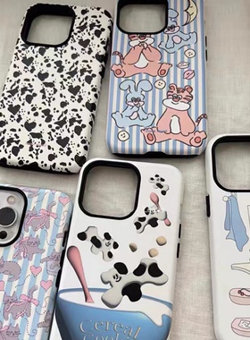 jazzornot同款韩国ins风二合一菲林壳17ProMax手机壳16Promax猫咪小熊15Pro防摔软壳防摔芭蕾小兔华为小米17