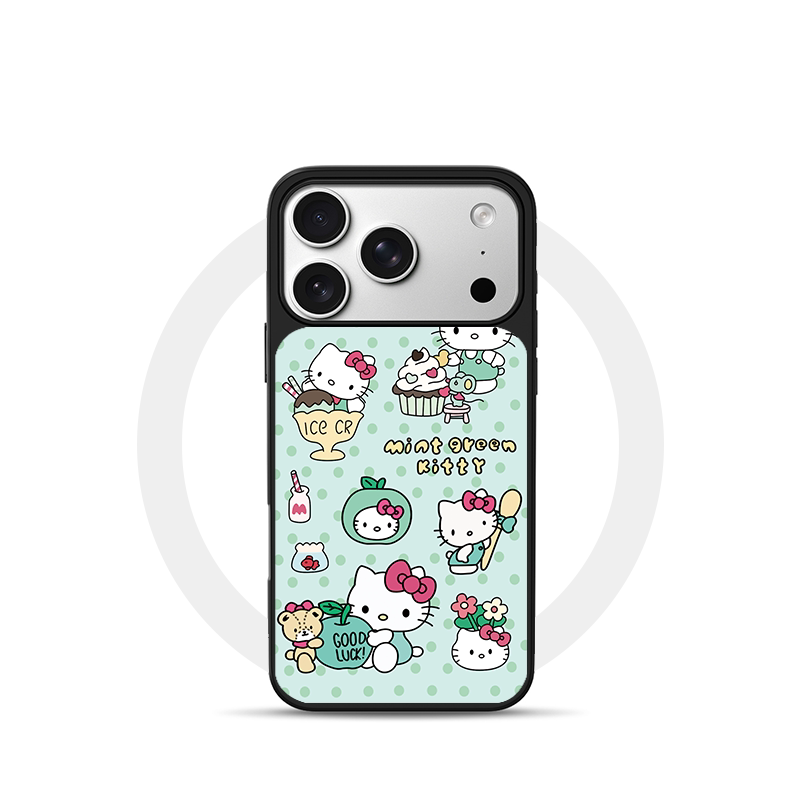 绿色kt冰淇淋适用苹果18promax磁吸手机壳潮牌iPhone17promax电镀银新款亚克力软边16个性小米17不撞壳肤感玻