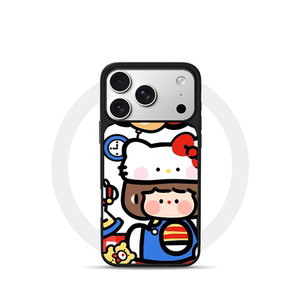 KT肉肉酱适用苹果18promax磁吸手机壳潮牌iPhone17promax新款亚克力软边16个性小米17不撞壳肤感玻璃黑边18