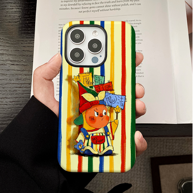 卡通动漫彩色魔法星星人适用苹果16Promax二合一手机壳15Promax潮牌iPhone14Pro小众13高级感11新款软壳xs菲