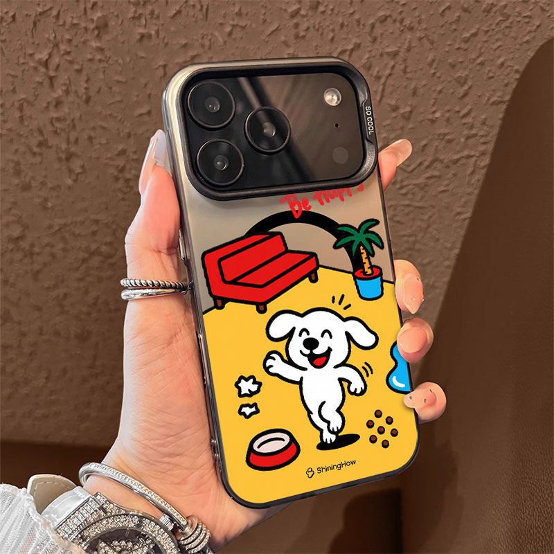 沙滩排球小狗适用苹果18promax磁吸手机壳潮牌iPhone17promax彩银新款软边16个性18不撞壳防摔可爱