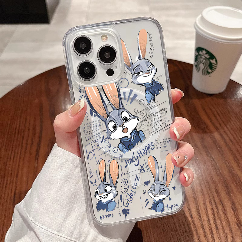 [Magsafe磁吸]朱迪拼贴彩银适用苹果16Promax透明磁吸软壳15Promax手机壳潮牌14小众高级感11不发黄新款xsmax