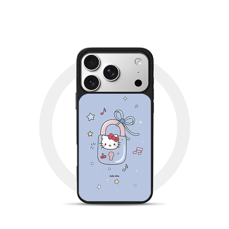 门锁KT猫适用苹果18promax磁吸手机壳潮牌iPhone17promax电镀银新款亚克力软边16个性小米17不撞壳肤感玻璃