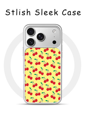 [Magsafe磁吸]可爱黄色樱桃果适用苹果17Promax电镀银手机壳16Promax小众高级感不撞壳电镀银亚克力软边璃