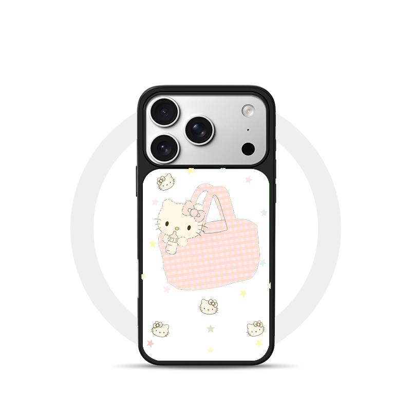 袋子KT猫适用苹果18promax磁吸手机壳潮牌iPhone17promax电镀银新款亚克力软边16个性小米17不撞壳肤感玻璃