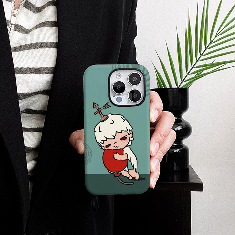 [Magsafe磁吸]蓝色抱球小野适用苹果16Promax磁吸二合一手机壳15Promax潮牌14Pro菲林磨砂13小众12高级感11软