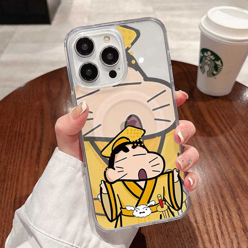 [Magsafe磁吸]小新小皇帝适用苹果16Promax透明磁吸软壳15Promax手机壳潮牌14小众高级感11不发黄新款xsmax