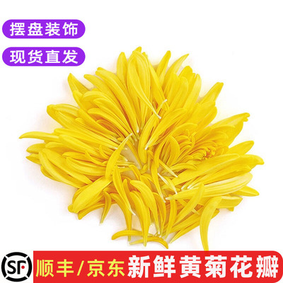 新鲜黄菊花花瓣可食用花酸菜鱼装饰叶西餐摆盘点缀花草20g/盒包邮