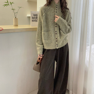 女秋冬毛衣外套女 欧货潮高领羊绒羊毛针织开衫 欧洲站2025冬装 新款