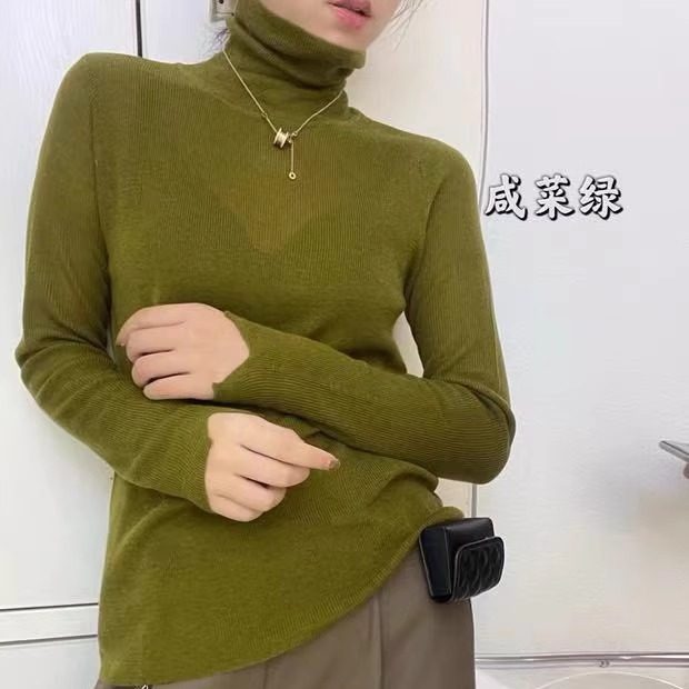 欧洲站2025秋装新款欧货基础款高领羊毛针织衫女秋弹力修身打底衫,女装/女士精品,毛针织衫,淘宝优惠券,粉丝福利购,淘宝优惠卷