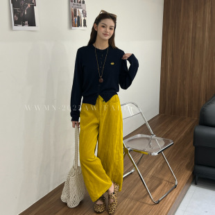 歐洲站2025秋裝 歐貨潮圓領(lǐng)刺繡南瓜羊毛針織開衫 女春秋打底衫 新款