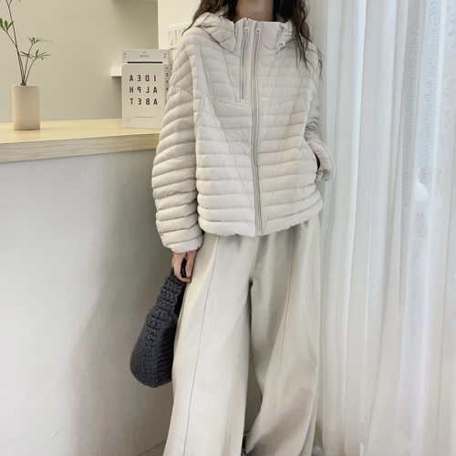 欧洲站2025冬装新款欧货潮连帽拉链羽绒服女宽松显瘦保暖外套女